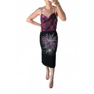 NEW ROMANCE WAS BORN fireworks concerto lace skirt in black